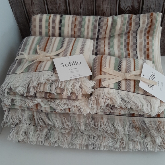 Felpinter Broken Stripe Combed Long Staple Cotton Bath Towel Set - Picture 16 of 16